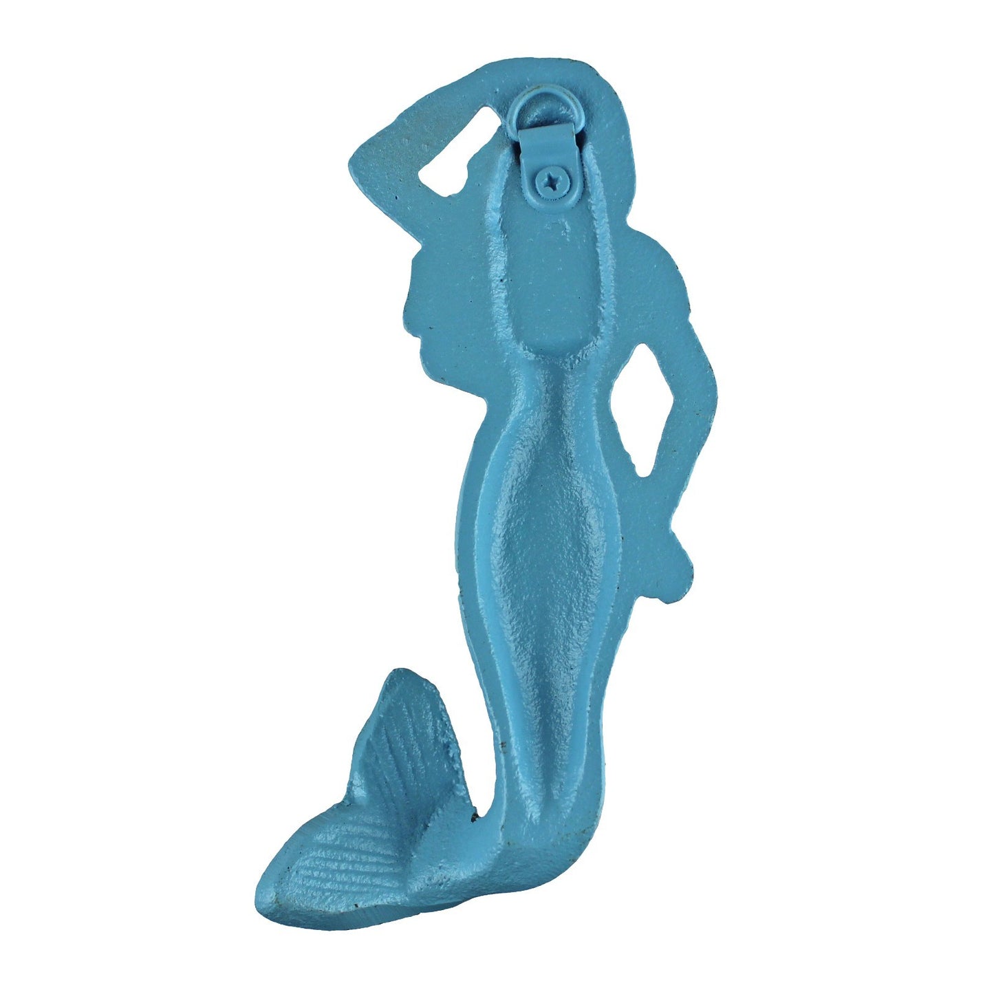 Cast Iron Mermaid Tail Wall Hook Towel Coat Hanger Rustic Blue Nautical Decor