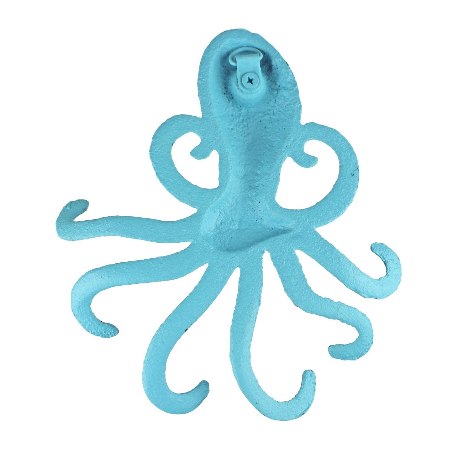 Cast Iron Octopus Tentacles Wall Hook Key Coat Towel Hanger Nautical Rustic Blue
