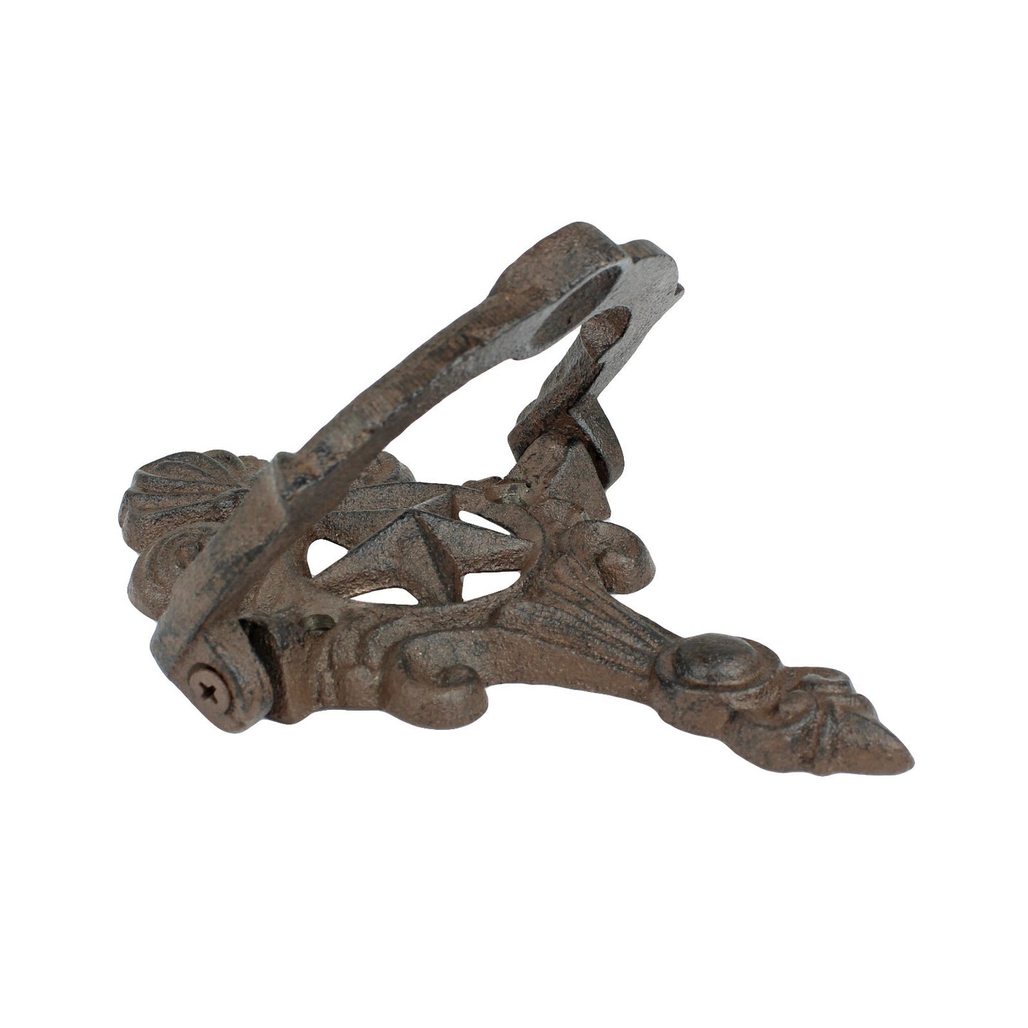 Cast Iron Fleur De Lis Star Door Knocker Scrolls Accent Rustic Victorian Style