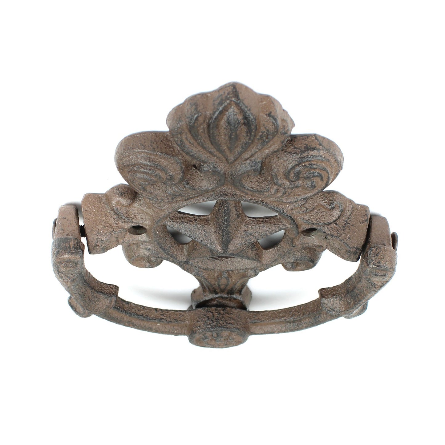 Cast Iron Fleur De Lis Star Door Knocker Scrolls Accent Rustic Victorian Style