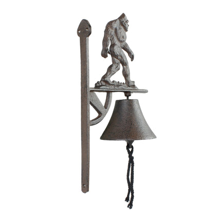 Bigfoot Sasquatch Dinner Bell Cast Iron Wall Mounted Antique Style Rustic Finish