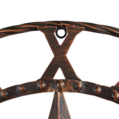 Metal Texas Lone Star Barn Wall Decor Rope Ring Rustic Brushed Copper 24 inch