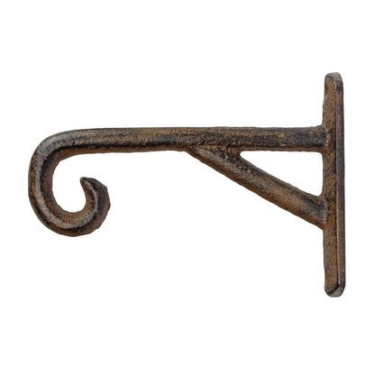 Small Cast Iron Scroll Wall Hook Plant Basket Holder Lamp Lantern Hanger 4.5 in