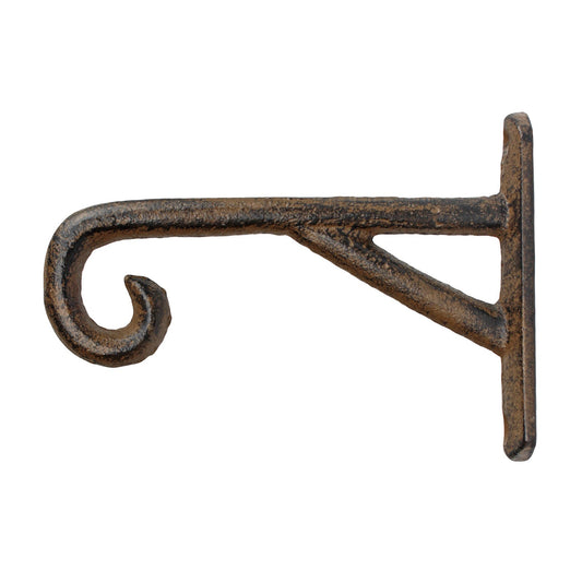 Small Cast Iron Scroll Wall Hook Plant Basket Holder Lamp Lantern Hanger 4.5 in