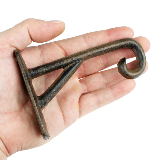 Small Cast Iron Scroll Wall Hook Plant Basket Holder Lamp Lantern Hanger 4.5 in