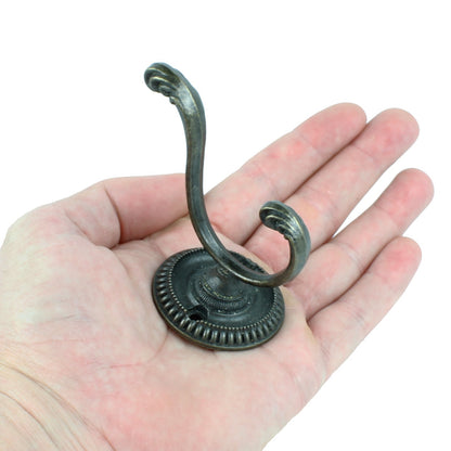 Metal Vines Double Wall Hook Door Robe Towel Coat Hanger Brushed Gold 3 inch