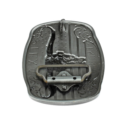 American Flag Texas 1836 Longhorn Belt Buckle Antique Silver Fits 1.5 inch Belts