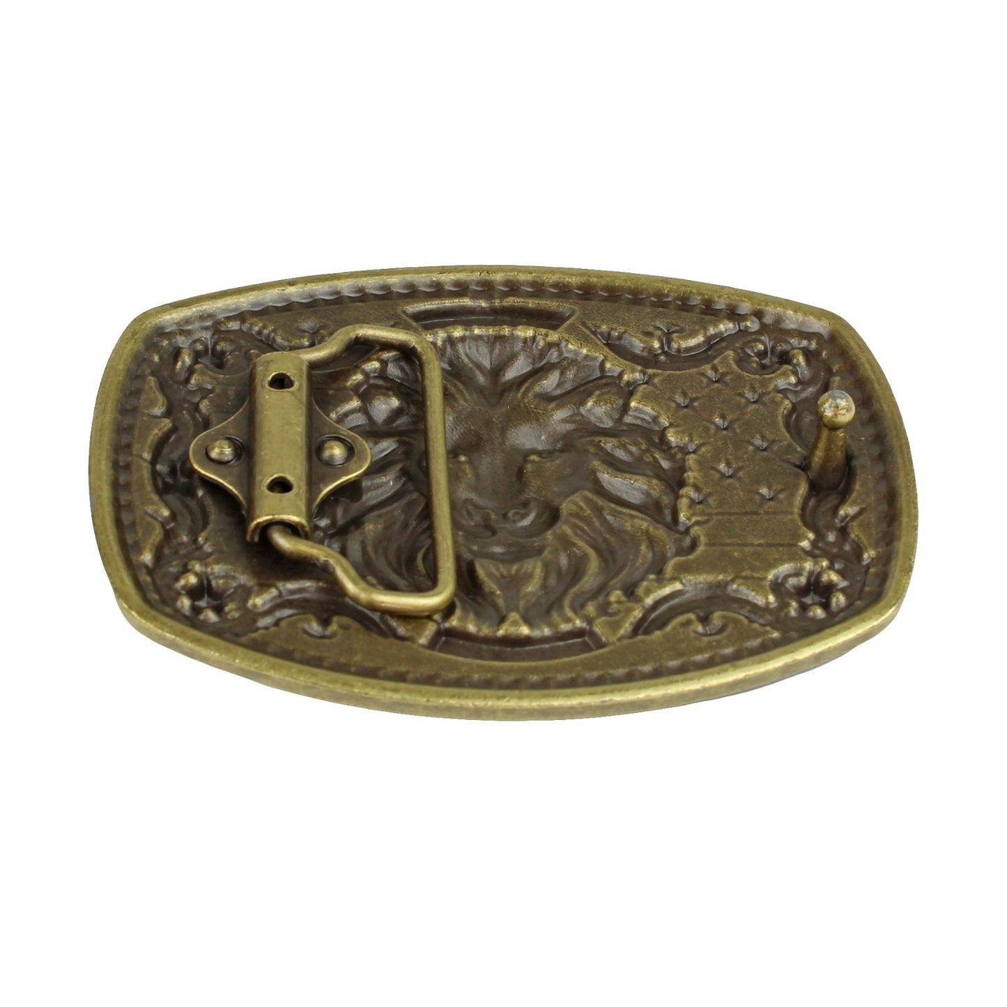 American Flag USA Lion Head Stars Belt Buckle Antique Bronze Fits 1.5 inch Belts