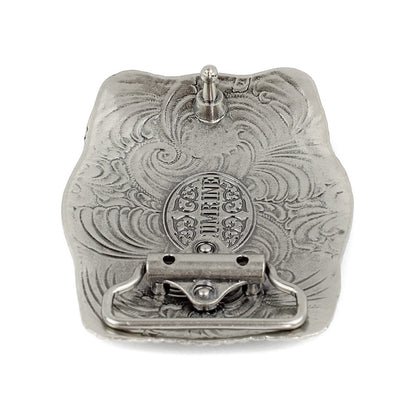 American Bison Buffalo Floral Belt Buckle Antique Silver Fits 1.5 inch Belts