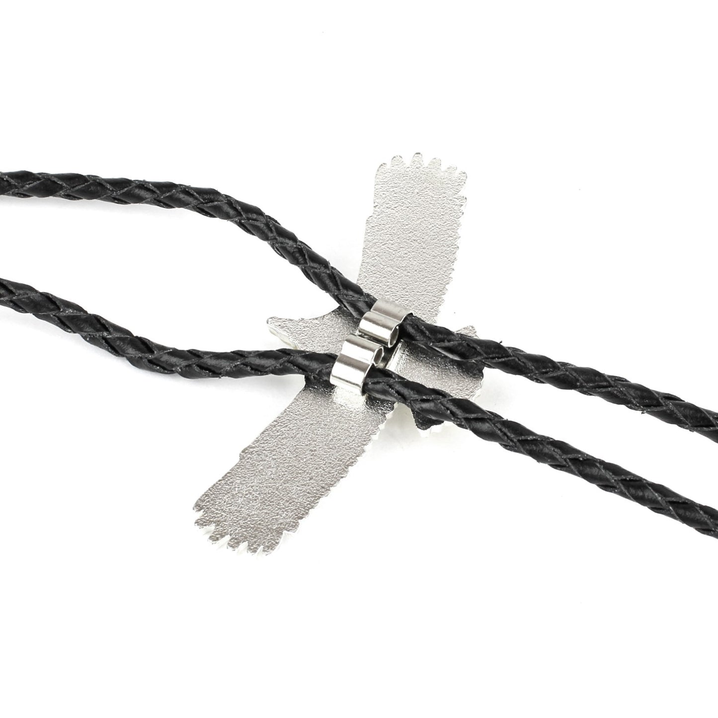 Silver & Gold American Eagle Western Bolo Tie Turquoise Stone 40 inch Black Cord