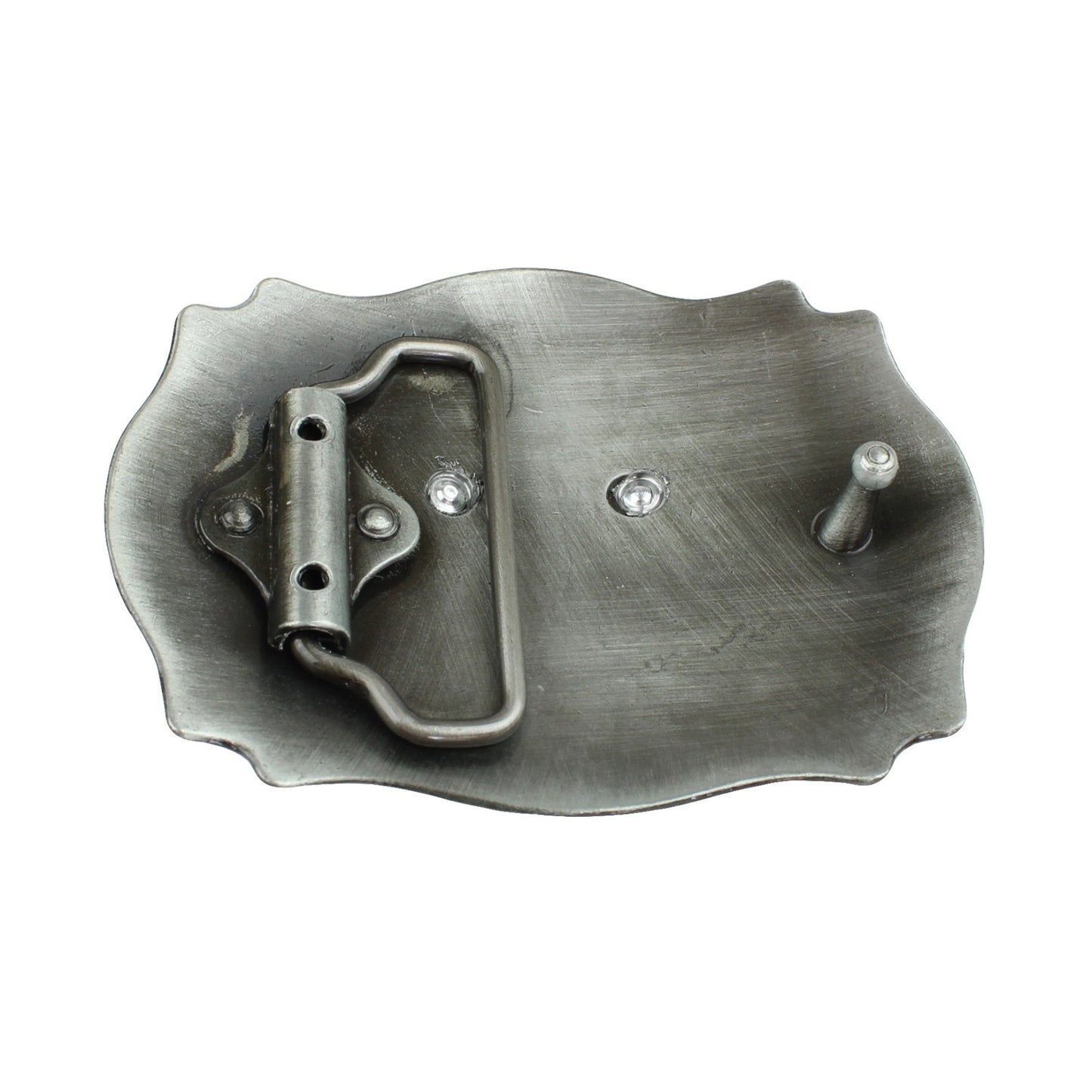 Golden Longhorn Antique Silver Floral Western Belt Buckle Fits 1.5 inch Belts