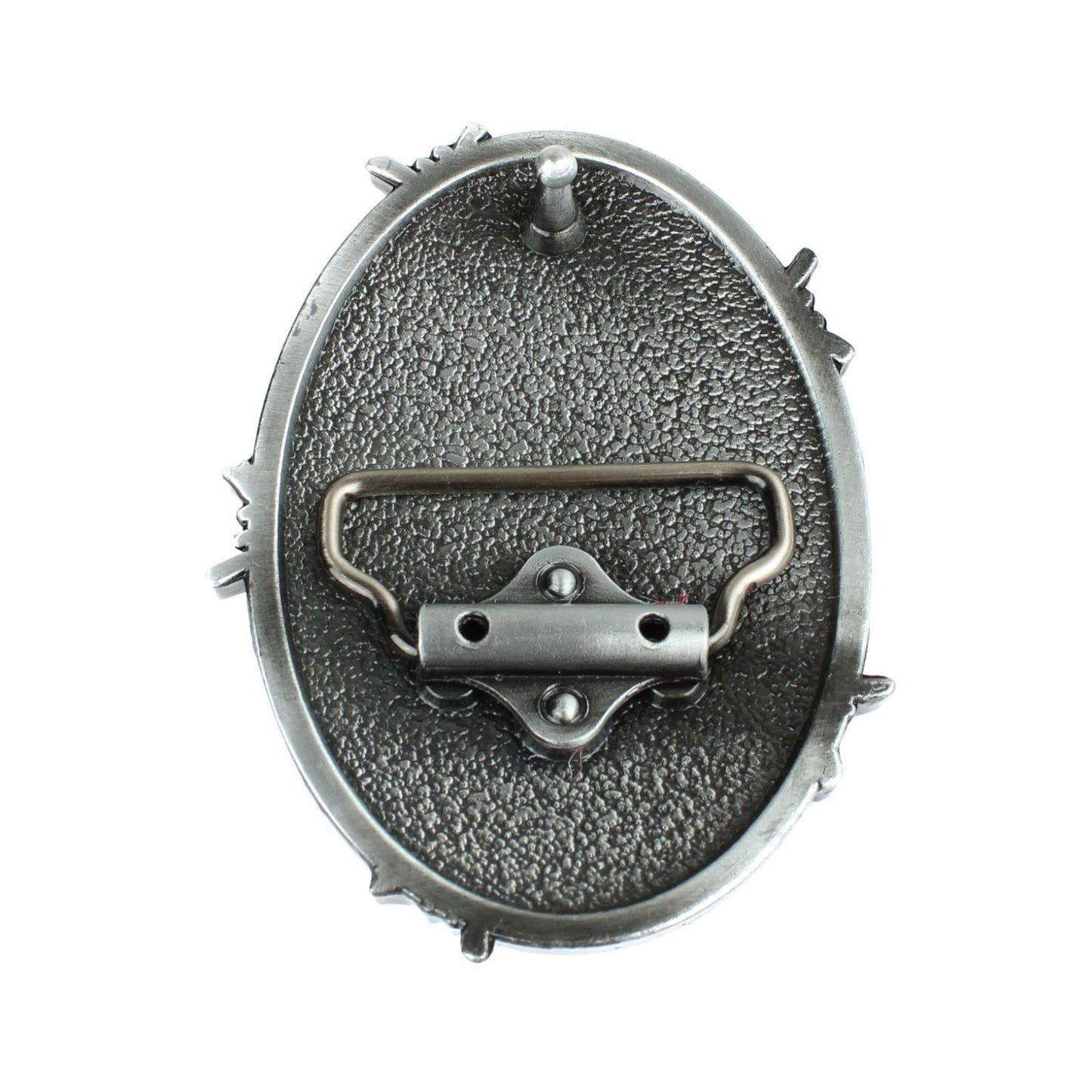 Oval Longhorn Bull Steer Head Barbed Wire Western Belt Buckle Antique Silver