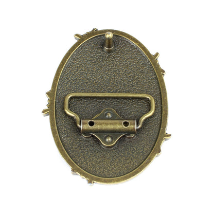 Oval Longhorn Bull Steer Head Barbed Wire Western Belt Buckle Antique Bronze