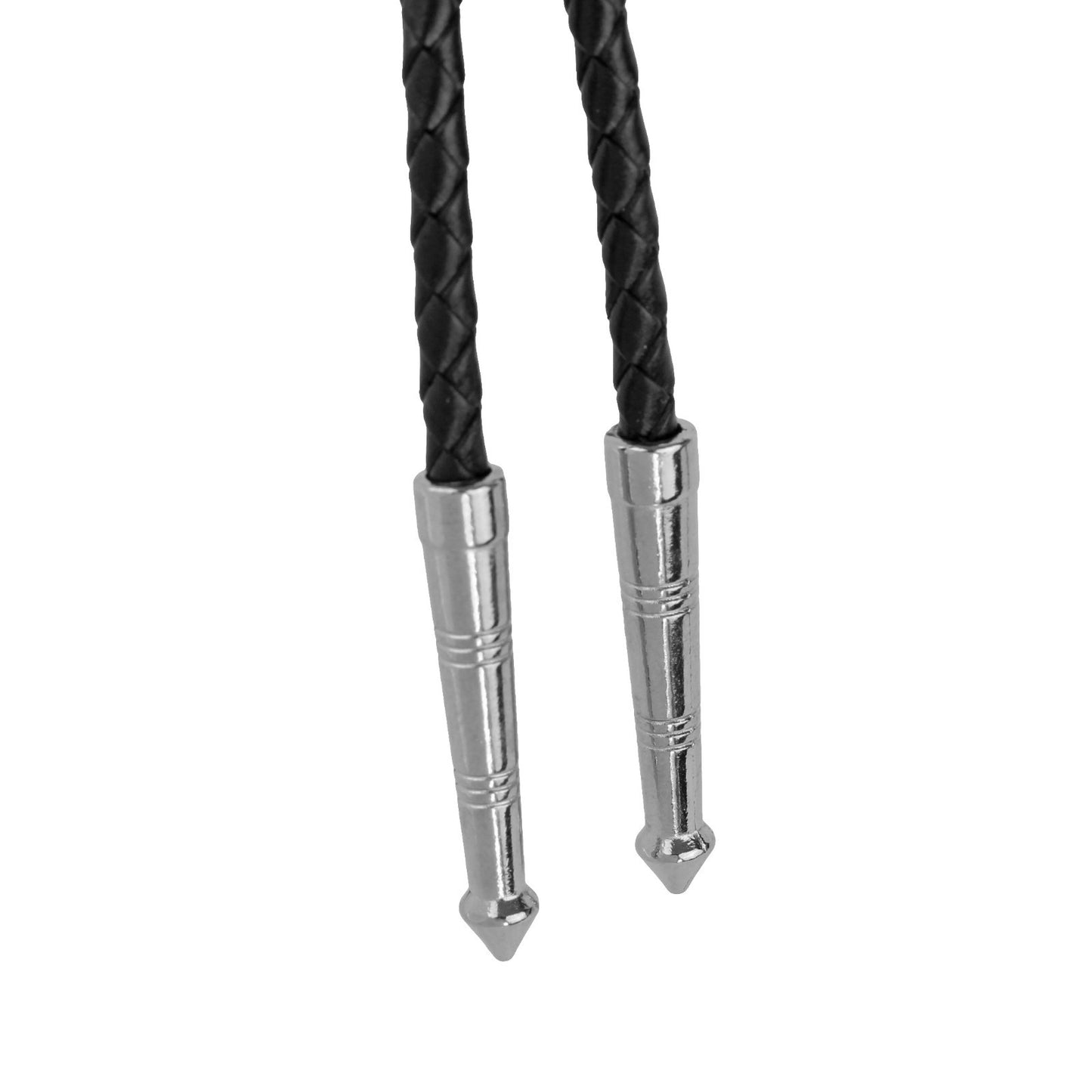 Round Etched Wolf Head Copper Bolo Tie 40 inch Black Cord Made in USA