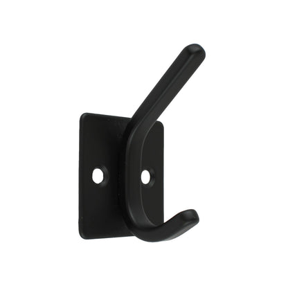 Matte Black Metal Double Wall Hook Behind The Door Towel Coat Key Robe Hanger