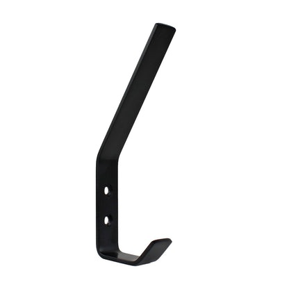 Matte Black Flat Metal Double Wall Hook Behind The Door Towel Coat Robe Hanger