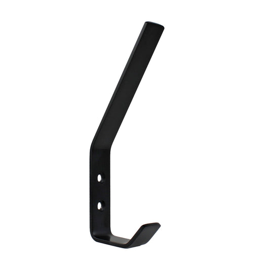 Matte Black Flat Metal Double Wall Hook Behind The Door Towel Coat Robe Hanger