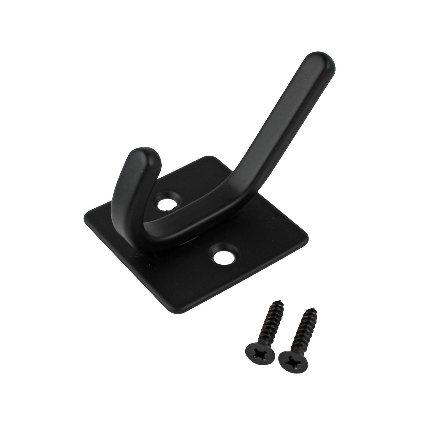Matte Black Metal Double Wall Hook Behind The Door Towel Coat Key Robe Hanger