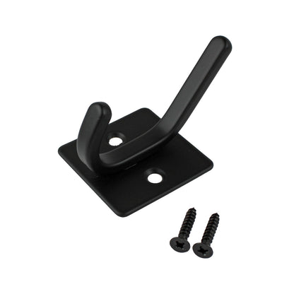 Matte Black Metal Double Wall Hook Behind The Door Towel Coat Key Robe Hanger