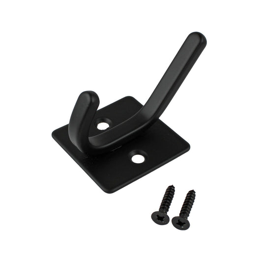 Matte Black Metal Double Wall Hook Behind The Door Towel Coat Key Robe Hanger