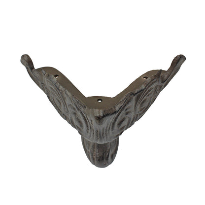Cast Iron Ornate Rustic Furniture Stove Chest Corner Bracket Foot Leg 5 3/4 inch