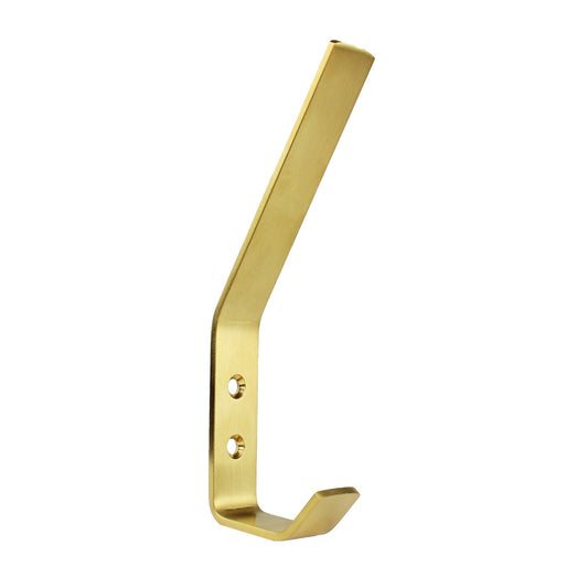 Modern Golden Flat Metal Double Wall Hook Behind The Door Towel Coat Robe Hanger