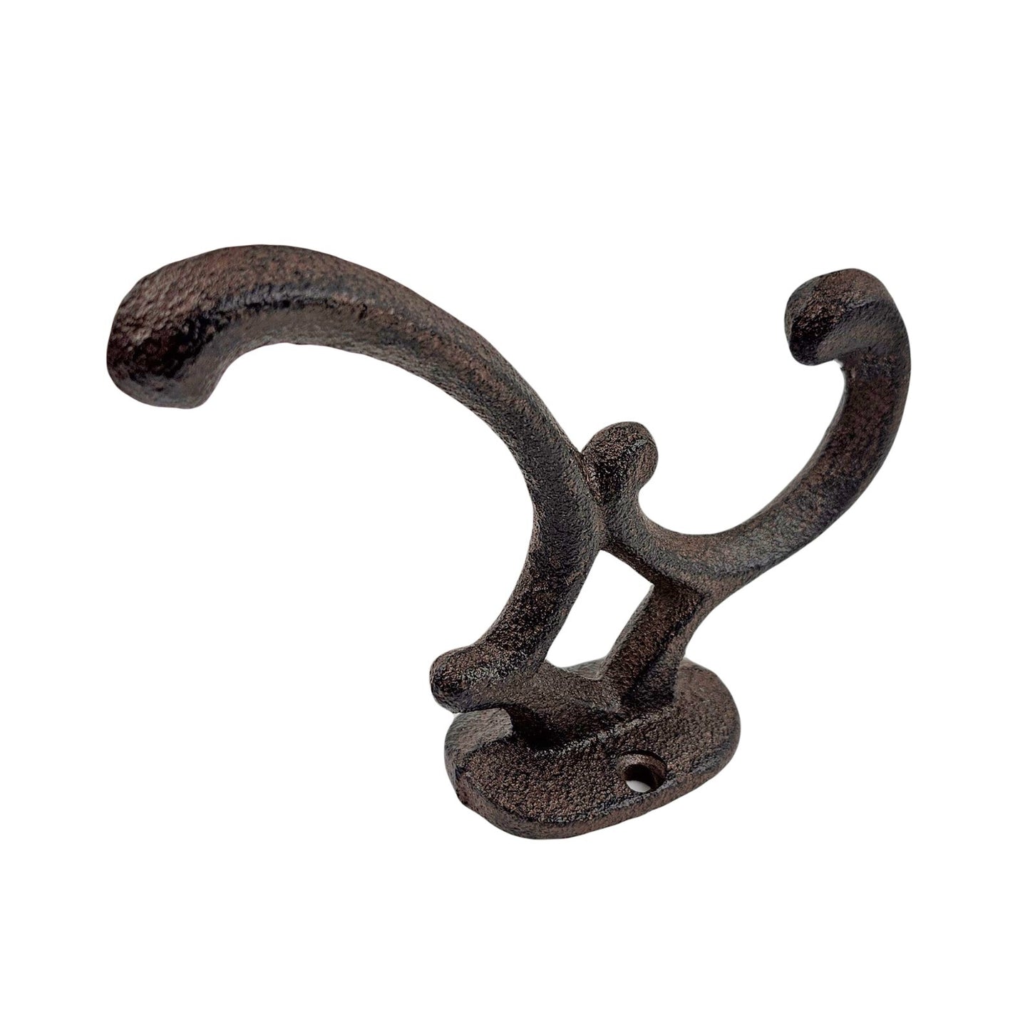 2 Rustic Cast Iron Vines Double Wall Hook Key Towel Coat Purse Door Hanger Brown