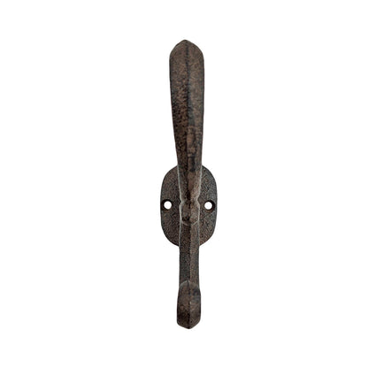 4 Rustic Cast Iron Vines Double Wall Hook Key Towel Coat Purse Door Hanger Brown