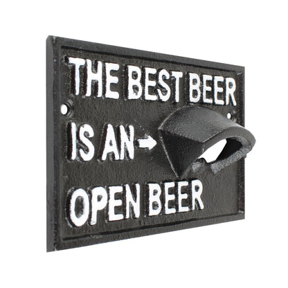 Cast Iron The Best Beer Is An Open Beer Wall Mounted Bottle Opener Bar Decor