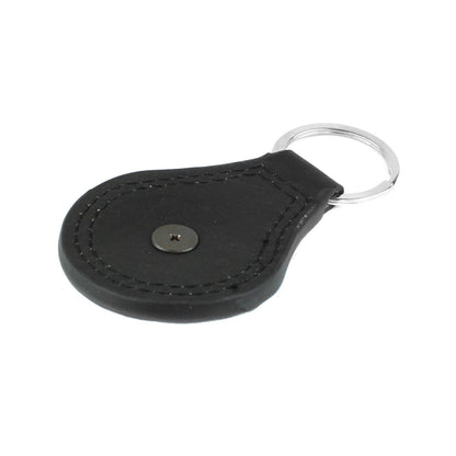 Silver Texas Star Concho Black Leather Keychain Keyring Fob Cowboy Gift 3.5 inch