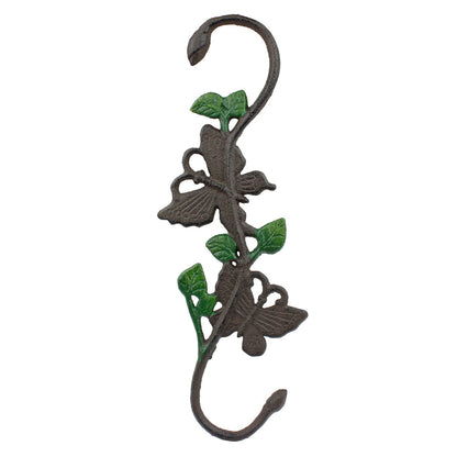 Rustic Cast Iron Butterfly & Dragonfly Set Garden Plant Hanger S Hooks 12 inch