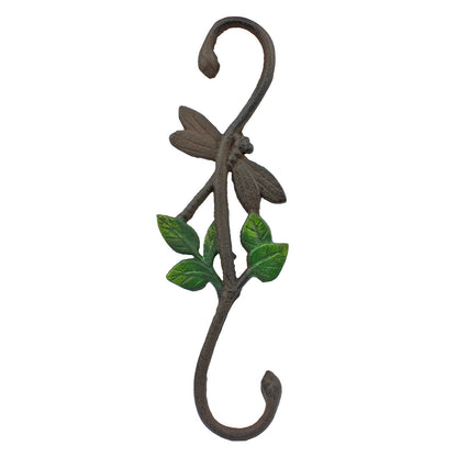 Rustic Cast Iron Butterfly & Dragonfly Set Garden Plant Hanger S Hooks 12 inch