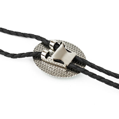 Oval Glow In The Dark Bucking Horse Cowboy Bolo Tie 40 in Adjustable Black Cord