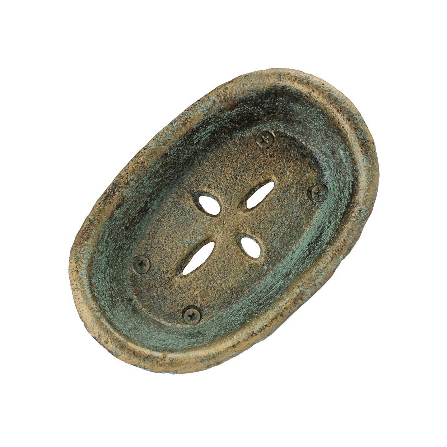 Verdigris Cast Iron Bathtub Soap Dish Holder Rustic Western Bathroom Decor Green