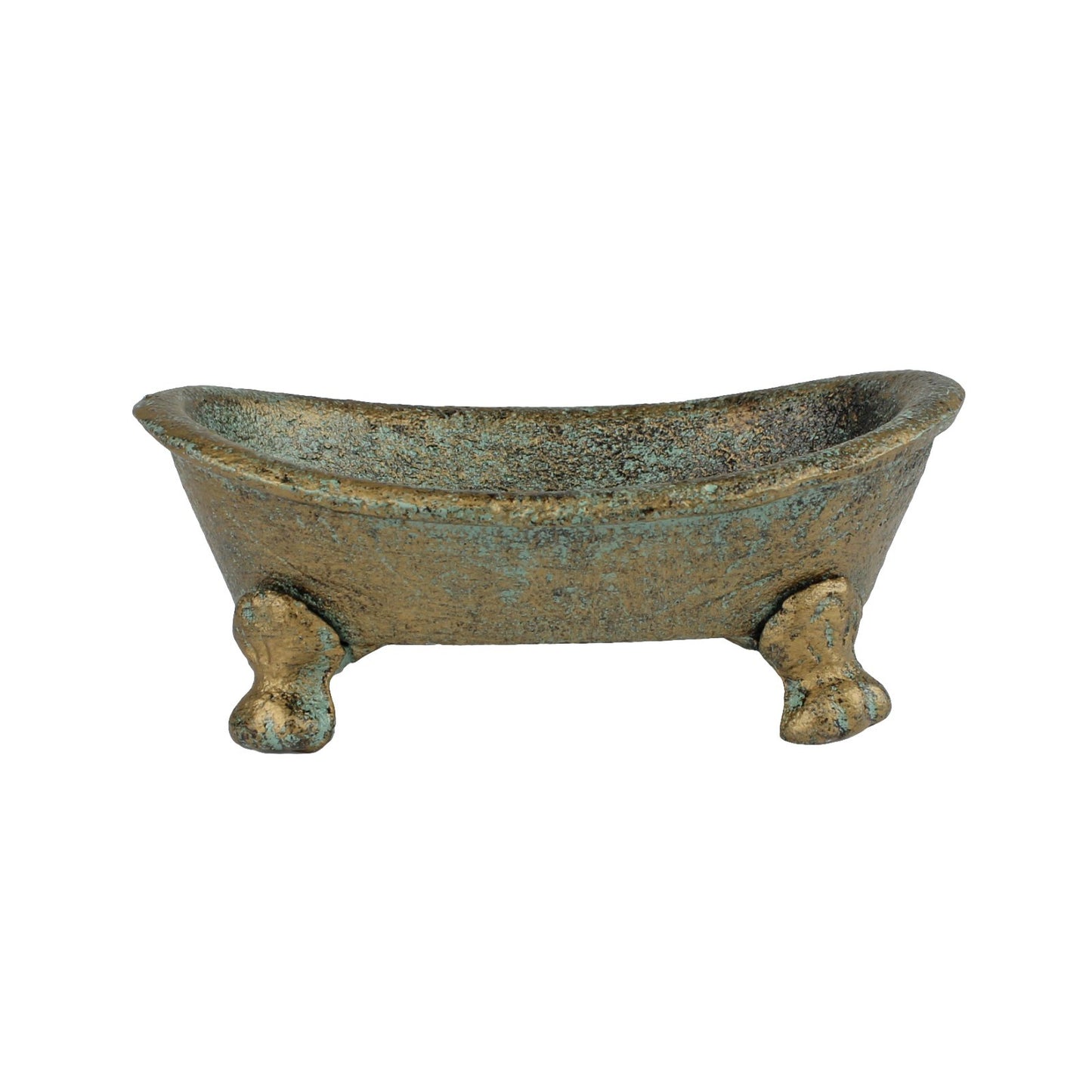 Verdigris Cast Iron Bathtub Soap Dish Holder Rustic Western Bathroom Decor Green