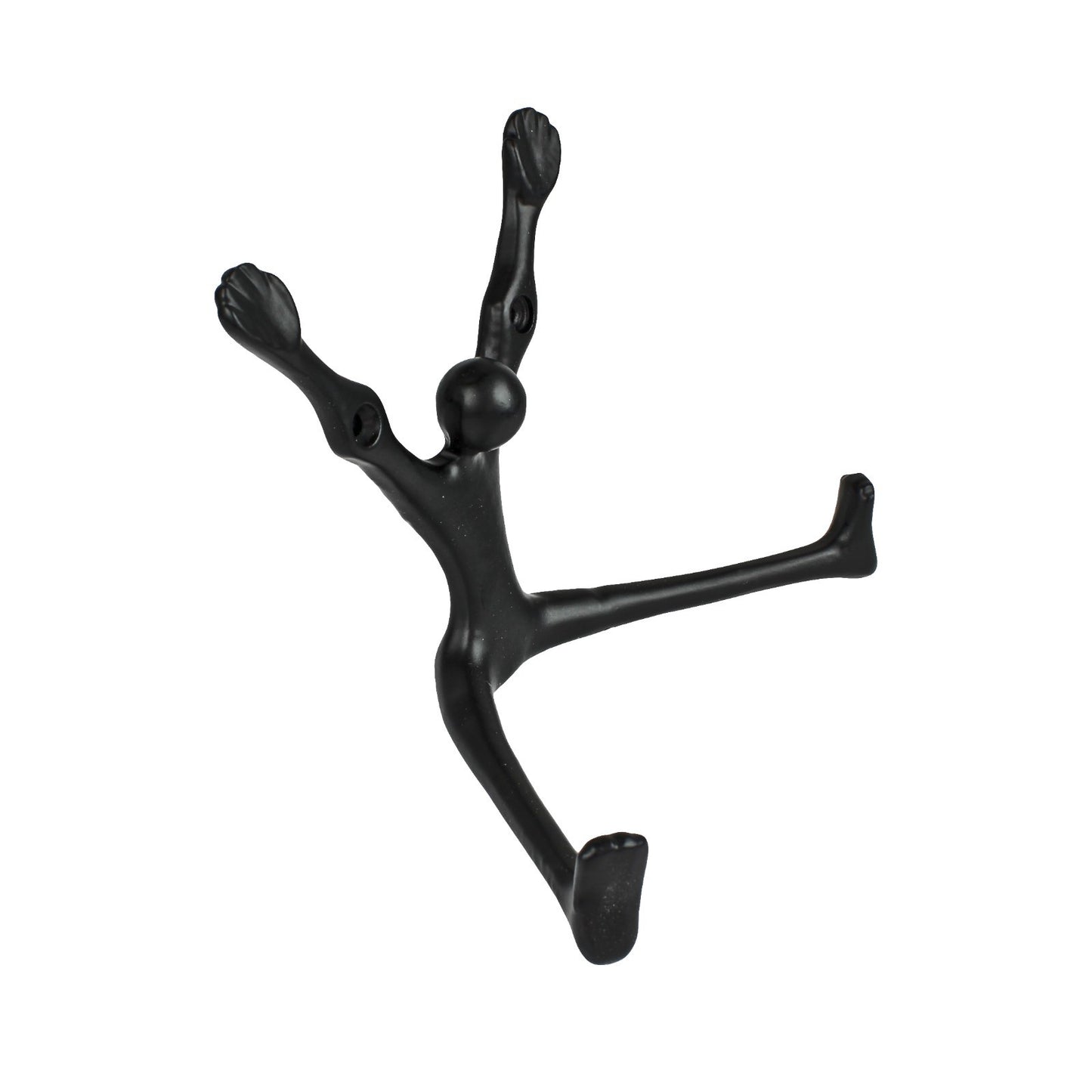 Black Cast Iron Yoga Pose Legs Double Wall Hook Key Towel Coat Purse Hanger