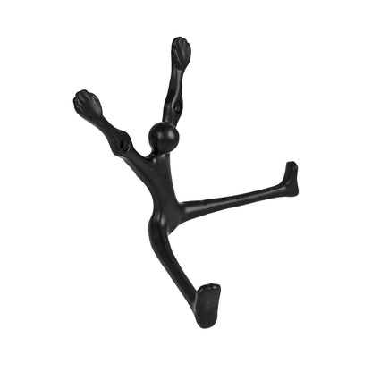 Black Cast Iron Yoga Pose Legs Double Wall Hook Key Towel Coat Purse Hanger