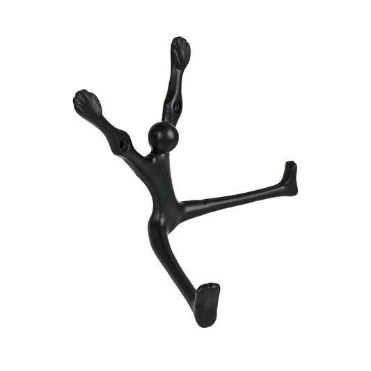 Black Cast Iron Yoga Pose Legs Double Wall Hook Key Towel Coat Purse Hanger