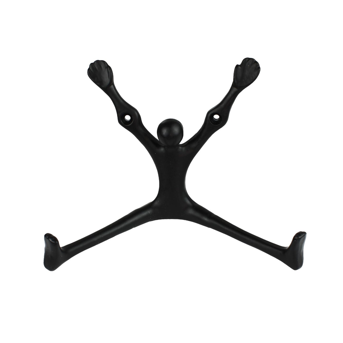 Black Cast Iron Yoga Pose Legs Double Wall Hook Key Towel Coat Purse Hanger