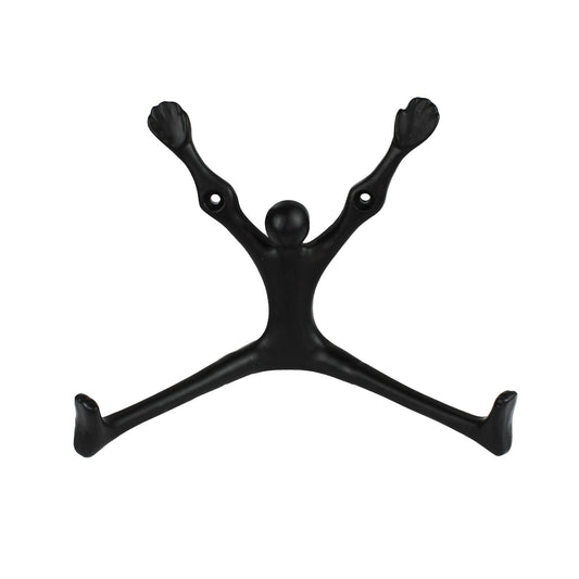 Black Cast Iron Yoga Pose Legs Double Wall Hook Key Towel Coat Purse Hanger