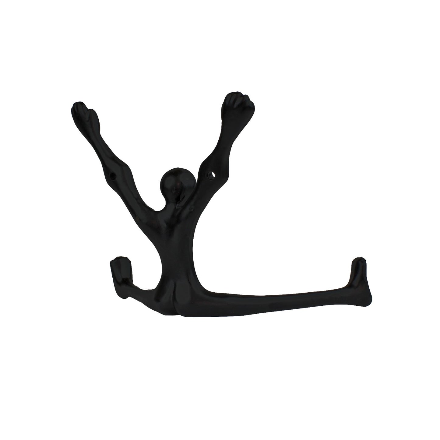 Black Cast Iron Yoga Pose Legs Double Wall Hook Key Towel Coat Purse Hanger