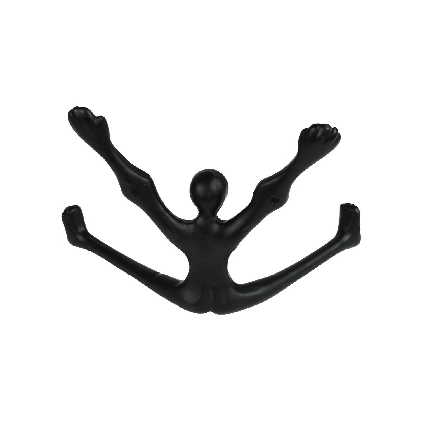 Black Cast Iron Yoga Pose Legs Double Wall Hook Key Towel Coat Purse Hanger