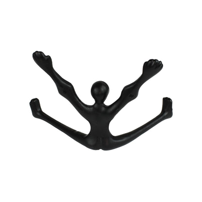 Black Cast Iron Yoga Pose Legs Double Wall Hook Key Towel Coat Purse Hanger