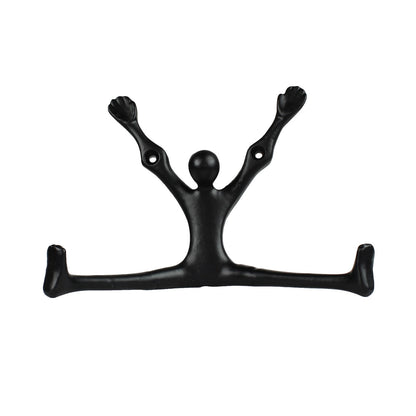 Black Cast Iron Yoga Pose Legs Double Wall Hook Key Towel Coat Purse Hanger