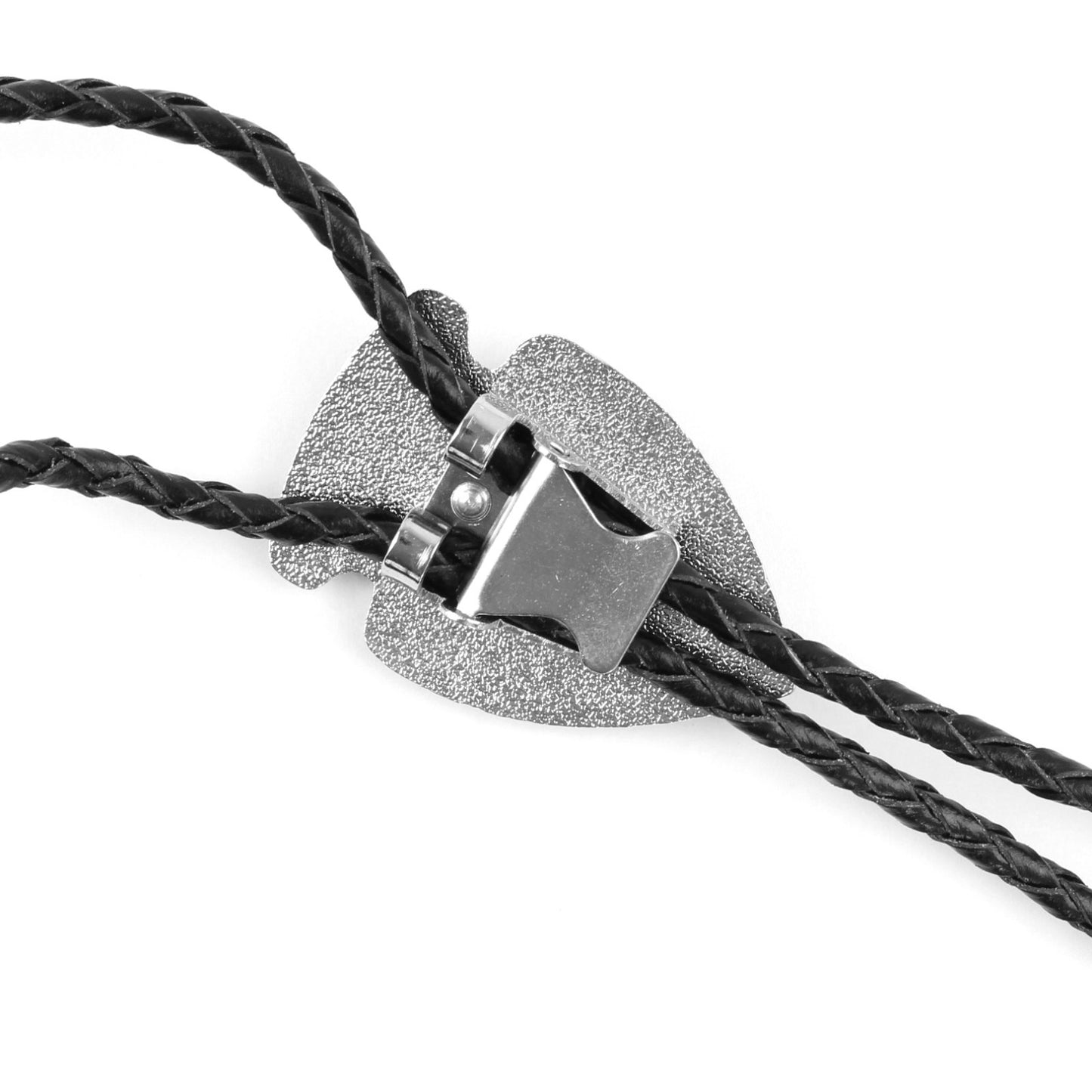 Arrowhead Oval Black Onyx Stone Bolo Tie Silver Color 40 in Black Leather Cord