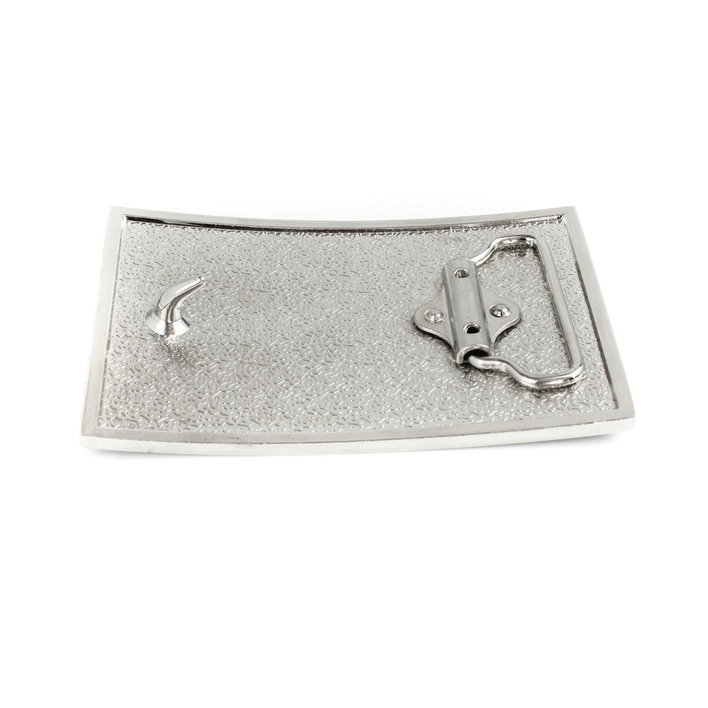 American Flag Men's Belt Buckle USA Pride Shiny Silver Enamel Fits 1.5" Belts