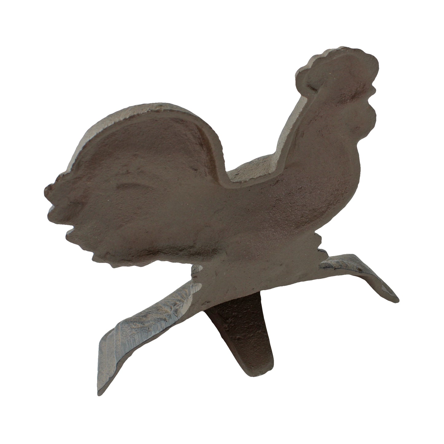 Large Rooster Doorstop Wedge Cast Iron Figurine Rustic Brown Antique Style