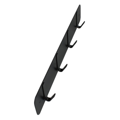 Modern Black Metal Wall Hook Rack Key, Towel, Coat, Purse, Dog Leash Hanger 18"