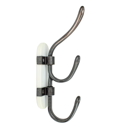 Triple Prong Metal Middle Swivel Wall Hook Coat Towel Cap Purse Clothes Hanger