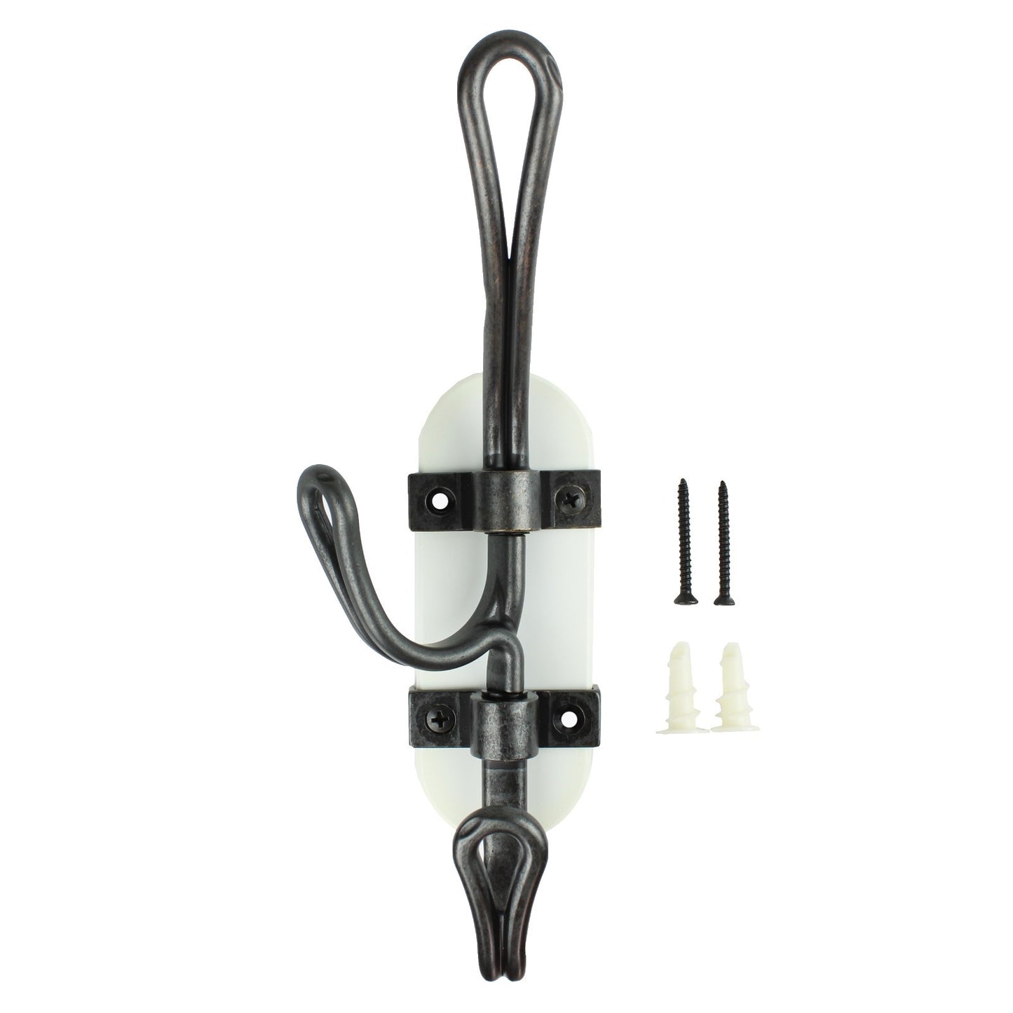Triple Prong Metal Middle Swivel Wall Hook Coat Towel Cap Purse Clothes Hanger